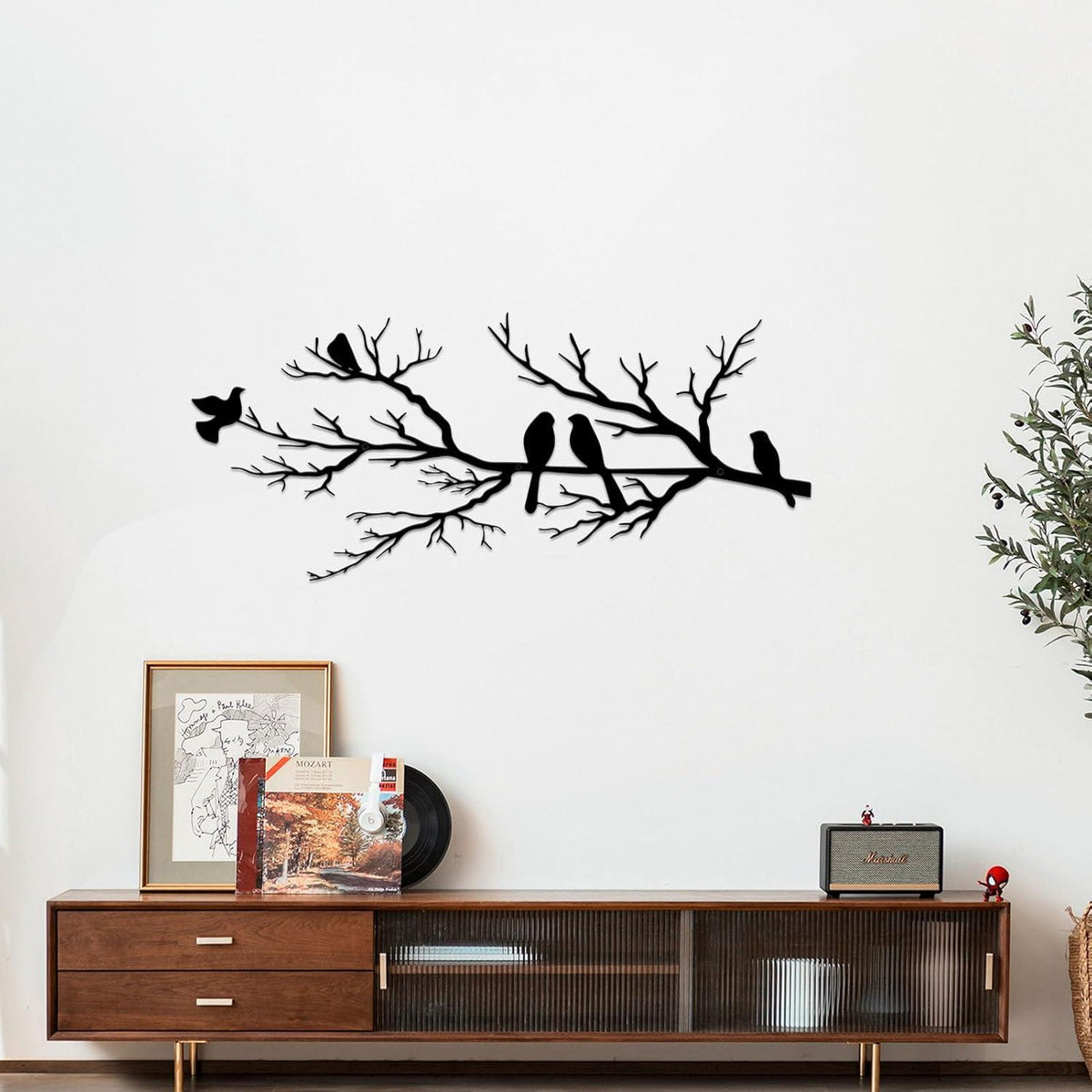 Vogel Wanddekoration Metall lebendige Vögel AST Silhouette