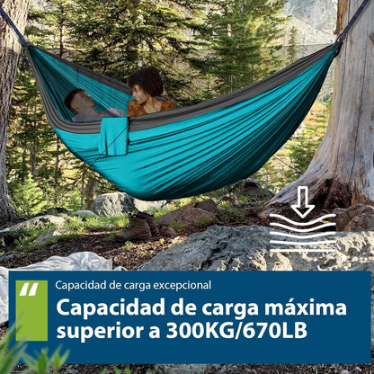 PHYSEN Doppelhängematte Outdoor mit Moskitonetz 300kg Traglast 290x140cm