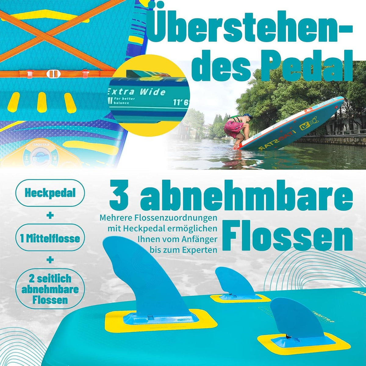 Aufblasbares SUP Paddle Board 86/89cm für Anfänger