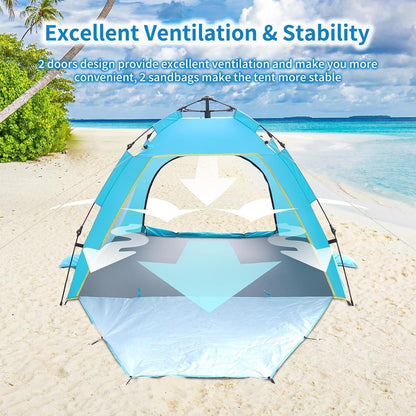 Cflity Strandmuschel Automatisches Pop-Up Zelt UV-Schutz