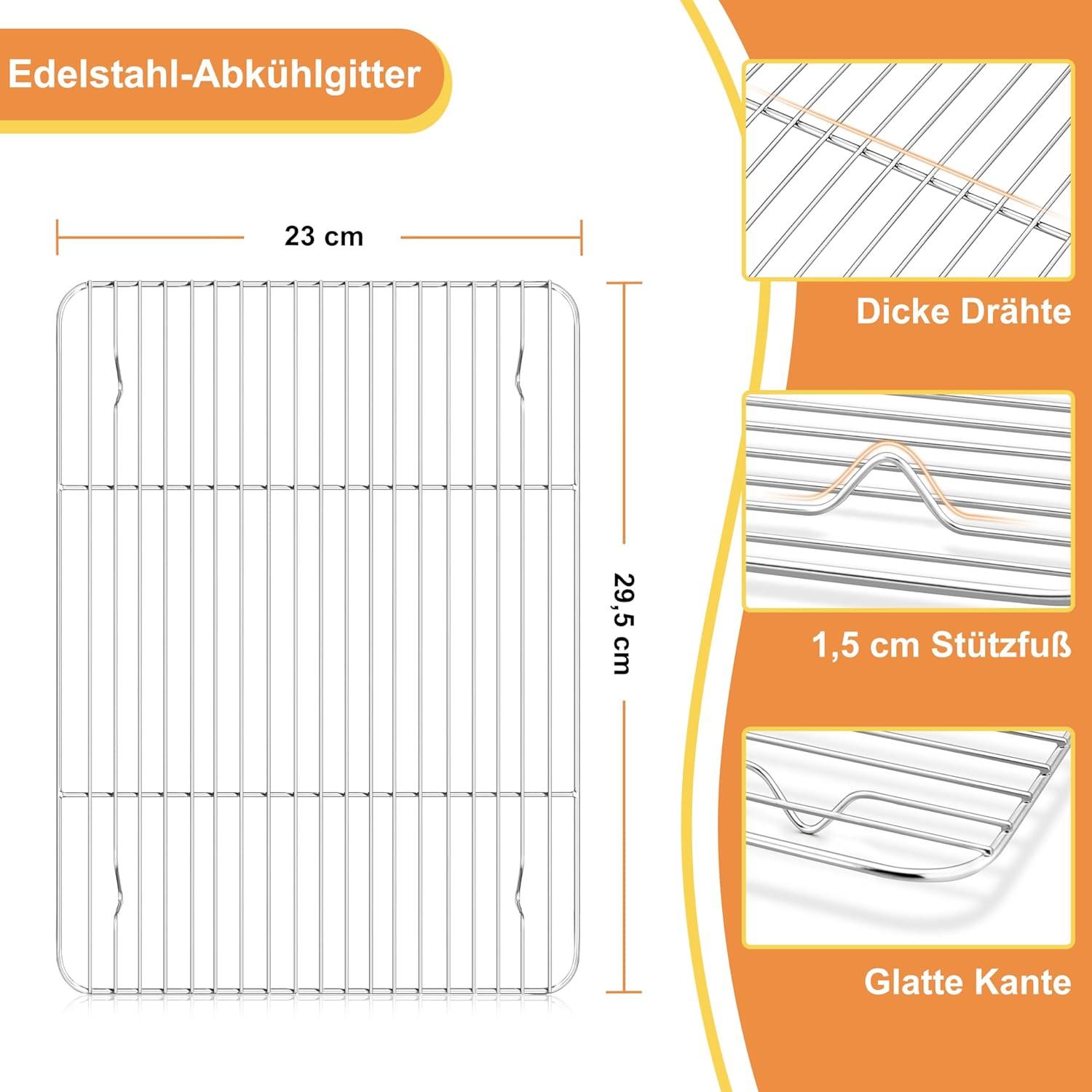 Backblech Abkühlgitter Set Edelstahl Kuchenblech Kuchengitter