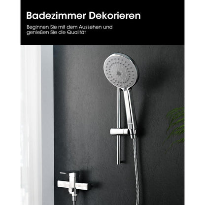 Wassersparender Duschkopf mit 5 Strahlarten – Chrom