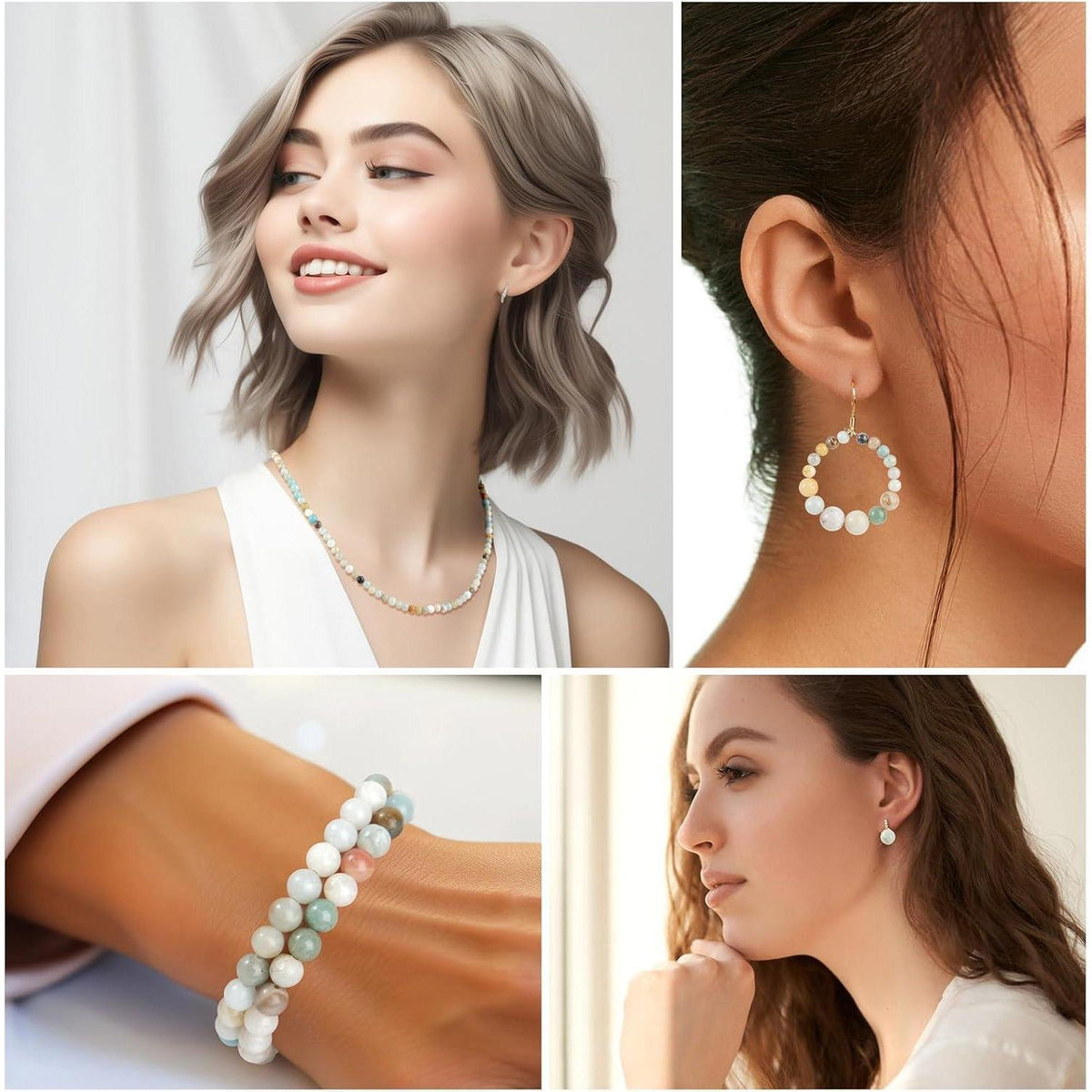 8mm Amazonit Perlen Naturstein für Schmuck DIY