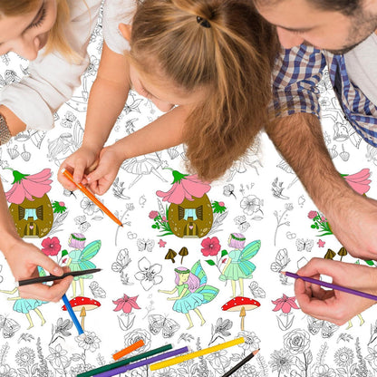 Riesige Ausmaltischdecke Kinder mit 18 Stiften – Schmetterling