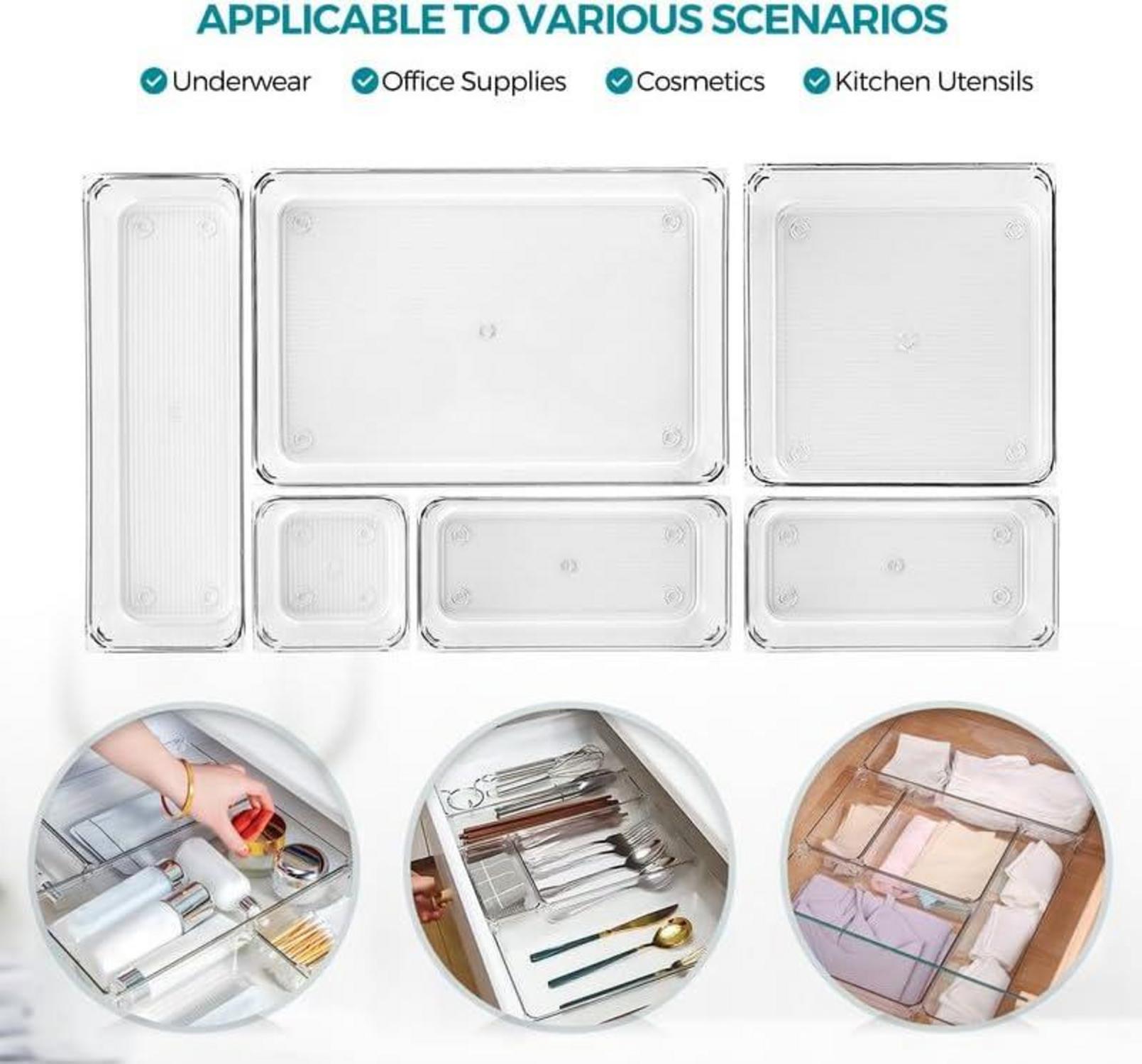 Acryl Schubladen Organizer 5tlg. - Make-up Schmuck Küche Büro Organisation