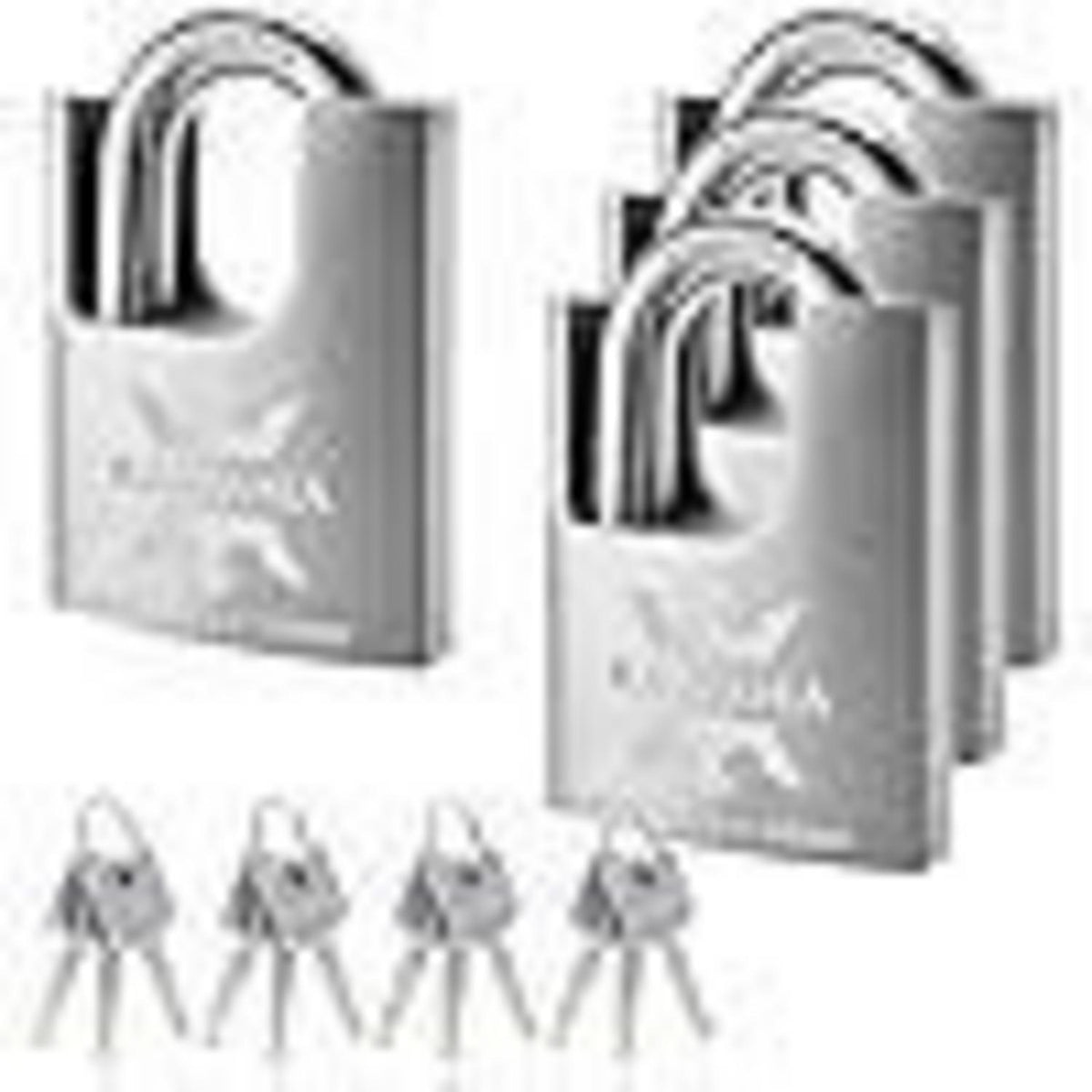 Edelstahl Vorhängeschloss 60mm - 4er Pack, Gleichschließend