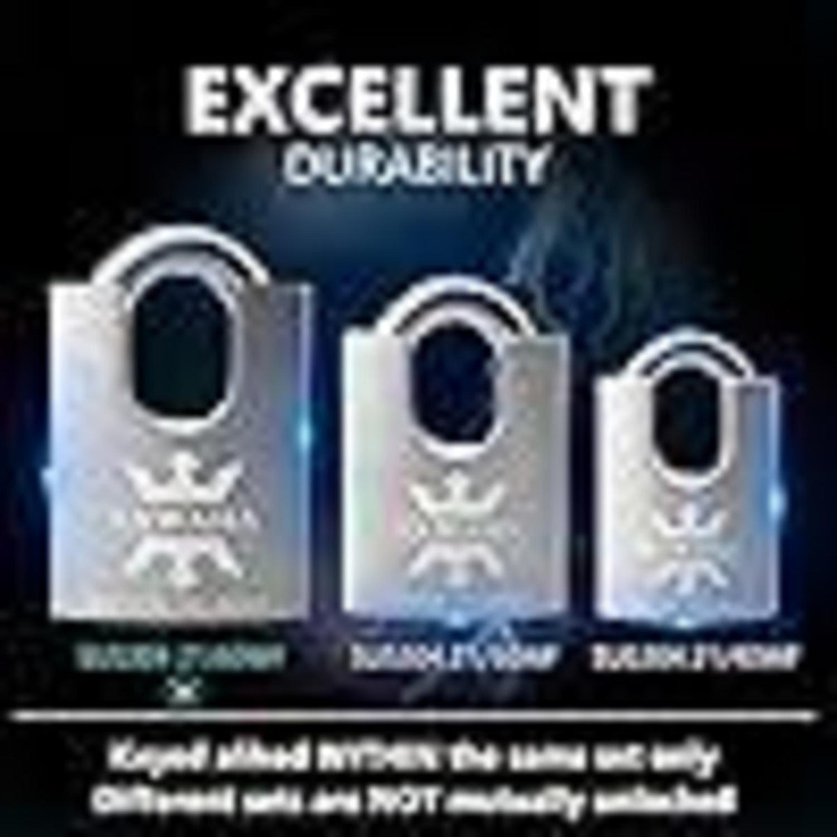 Edelstahl Vorhängeschloss 60mm - 4er Pack, Gleichschließend