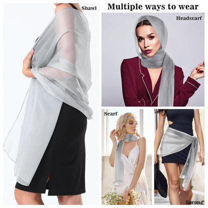 Damen Stola Chiffon Schal Elegant Übergroß Schultertuch