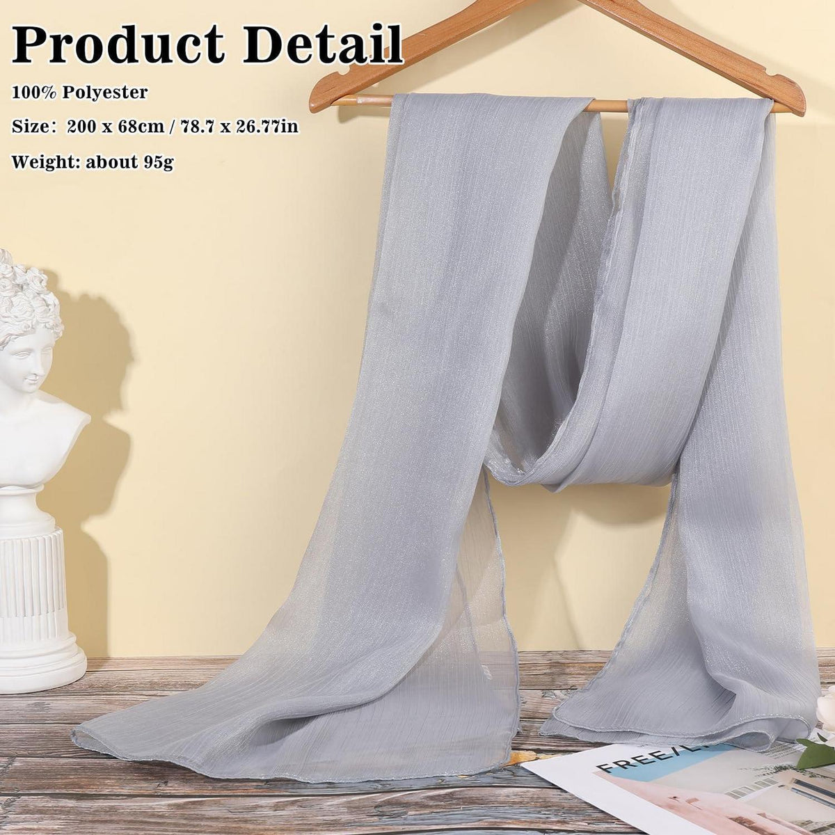 Damen Stola Chiffon Schal Elegant Übergroß Schultertuch