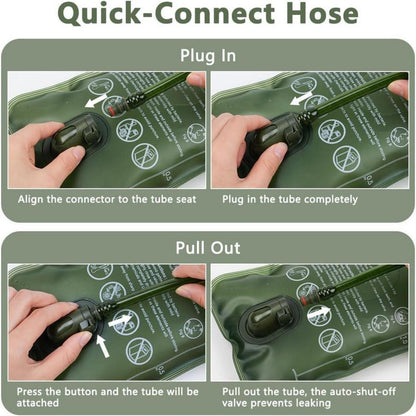 Trinkblase 2L für Rucksack, BPA-frei, auslaufsicher, Grün
