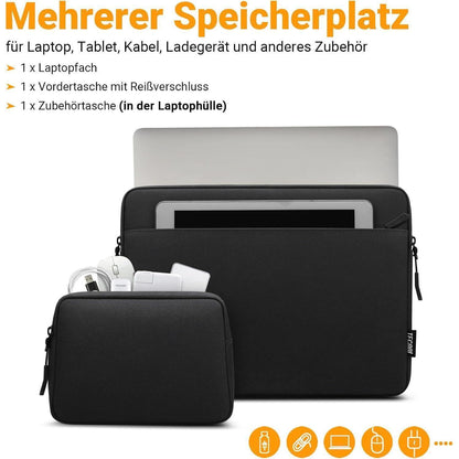 Notebooktasche 13,3-14 Zoll mit 4-Schicht-Schutz, Schwarz