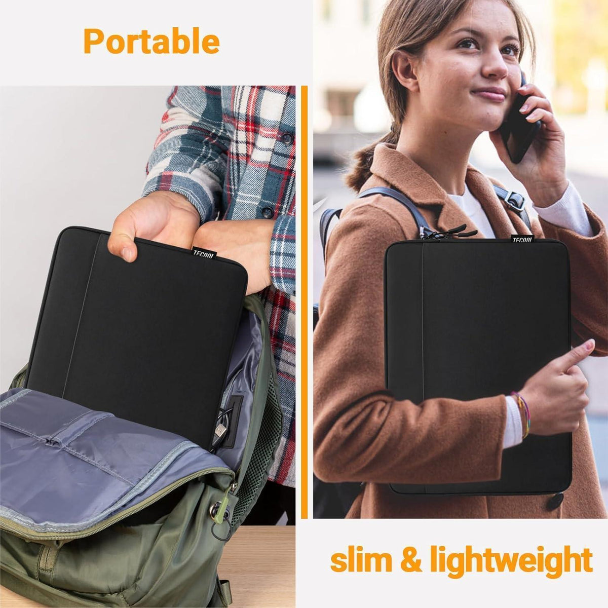 Notebooktasche 13,3-14 Zoll mit 4-Schicht-Schutz, Schwarz