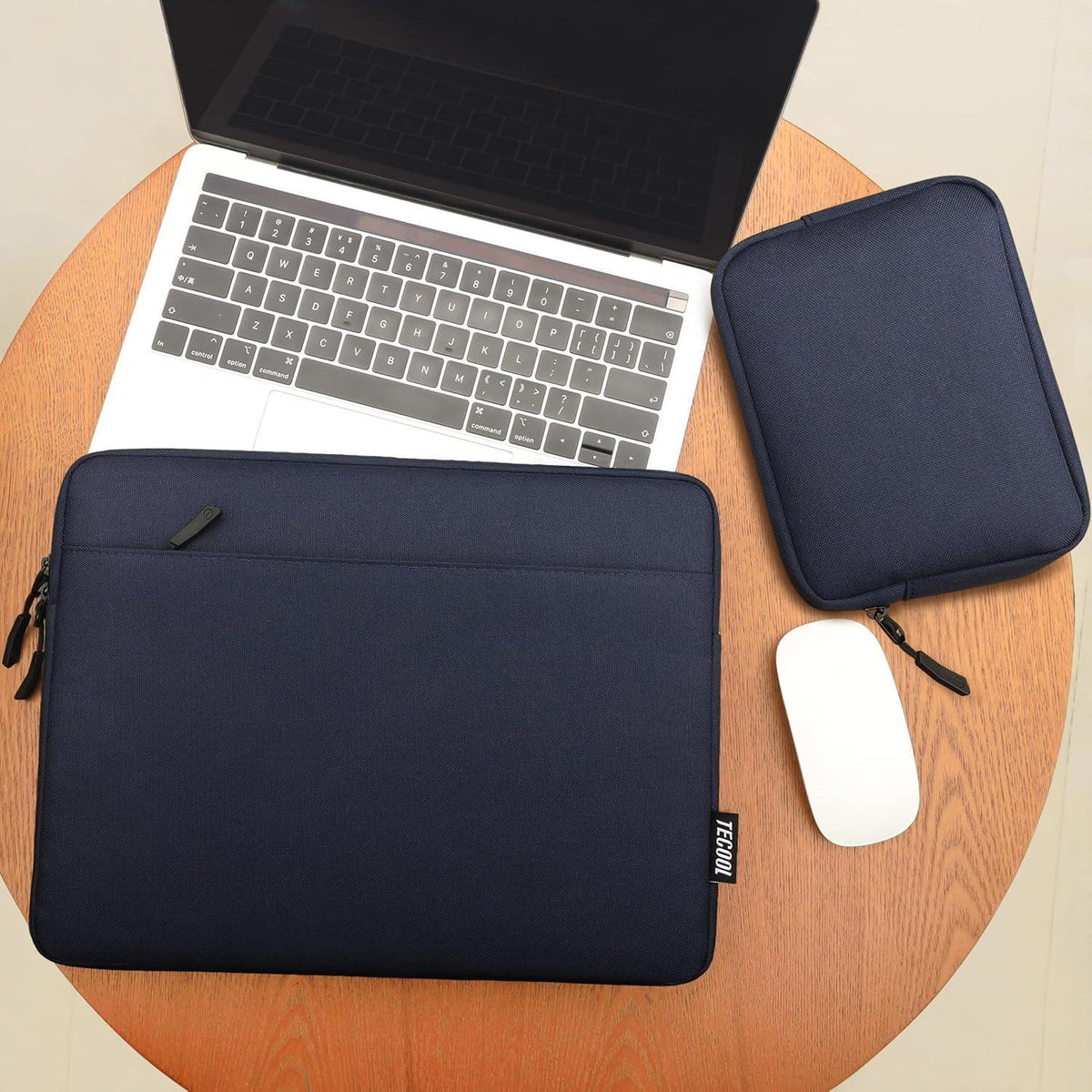 14 Zoll Laptoptasche Wasserdicht mit Zubehörtasche Dunkelblau