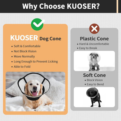 Kuoser Halskrause Hund Weich, Leckschutz Schutzkragen, Comfy