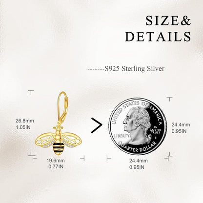 925 Sterling Silber Biene Ohrstecker für Damen & Mädchen