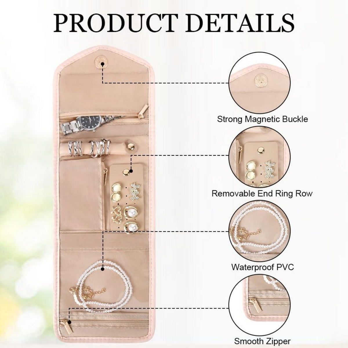 Schmuckroll Organizer Tasche, Reise Schmuck Organizer, Schmuckrollen