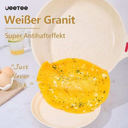 Topf und Pfannenset 4-teilig Induktion Granit-Antihaft Herd Backofen