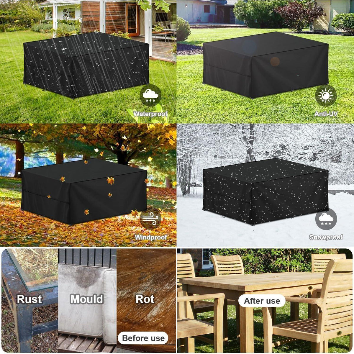 Wasserdichte Gartenmöbel Abdeckhaube 420D Oxford 360x240x90cm