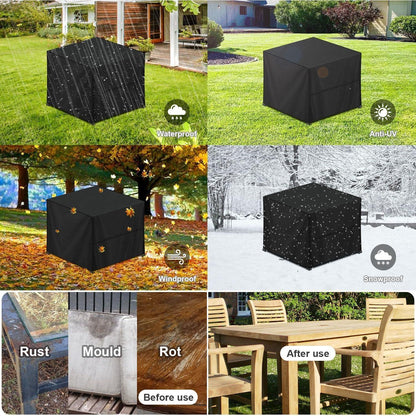 Quadratische Gartenmöbel Abdeckhaube 80x80x80cm Wasserdicht Oxford 420D