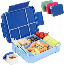 Brotdose Kinder Lunchbox Bento Box Auslaufsicher 6 Fächer Besteckset