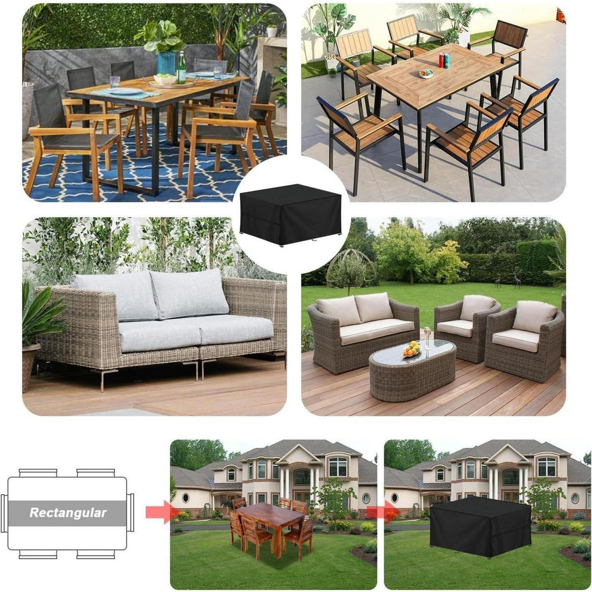 Gartenmöbel Abdeckung Wasserdicht 130x80x70cm 420D Oxford