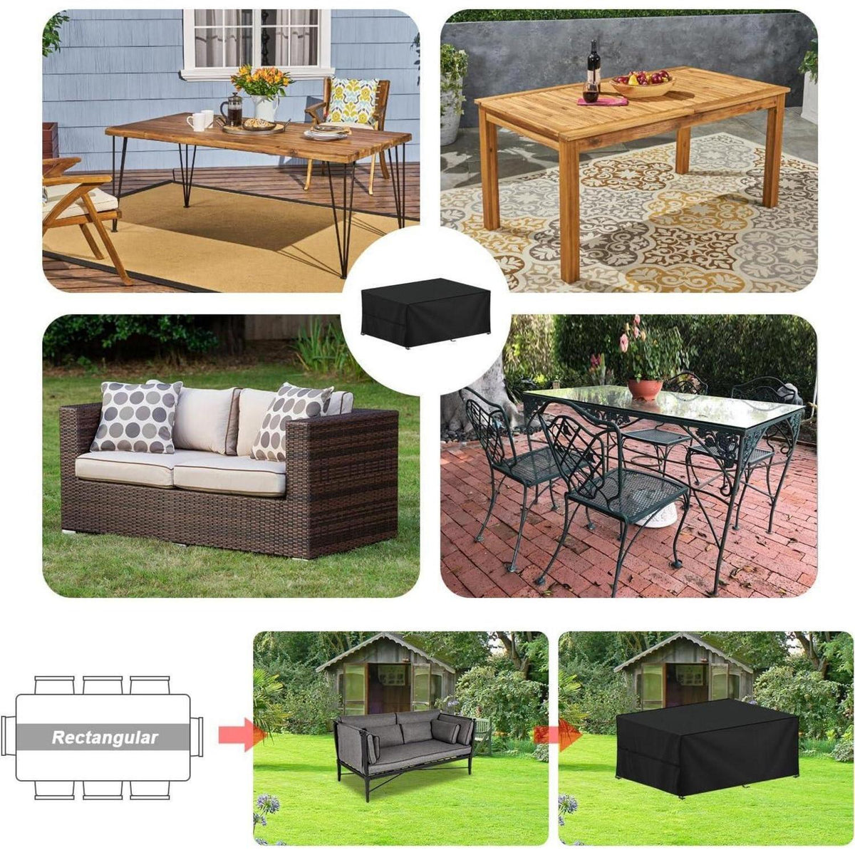 Gartenmöbel Abdeckung Wasserdicht 120x60x75cm 420D Oxford