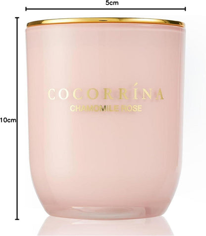 Duftkerze im Glas Kamille Rose 180g Natürliches Sojawachs 40h Brenndauer