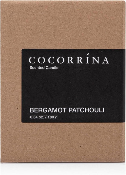 Duftkerze Bergamotte Patchouli im Glas - 180g, Sojawachs, bis zu 40 Std. Brenndauer