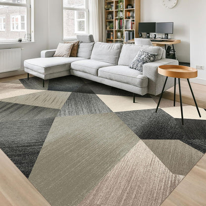 Modernes Wohnzimmer Teppich Kurzflor Schlafzimmer rutschfest waschbar Geometrisch Grün 200x300 cm