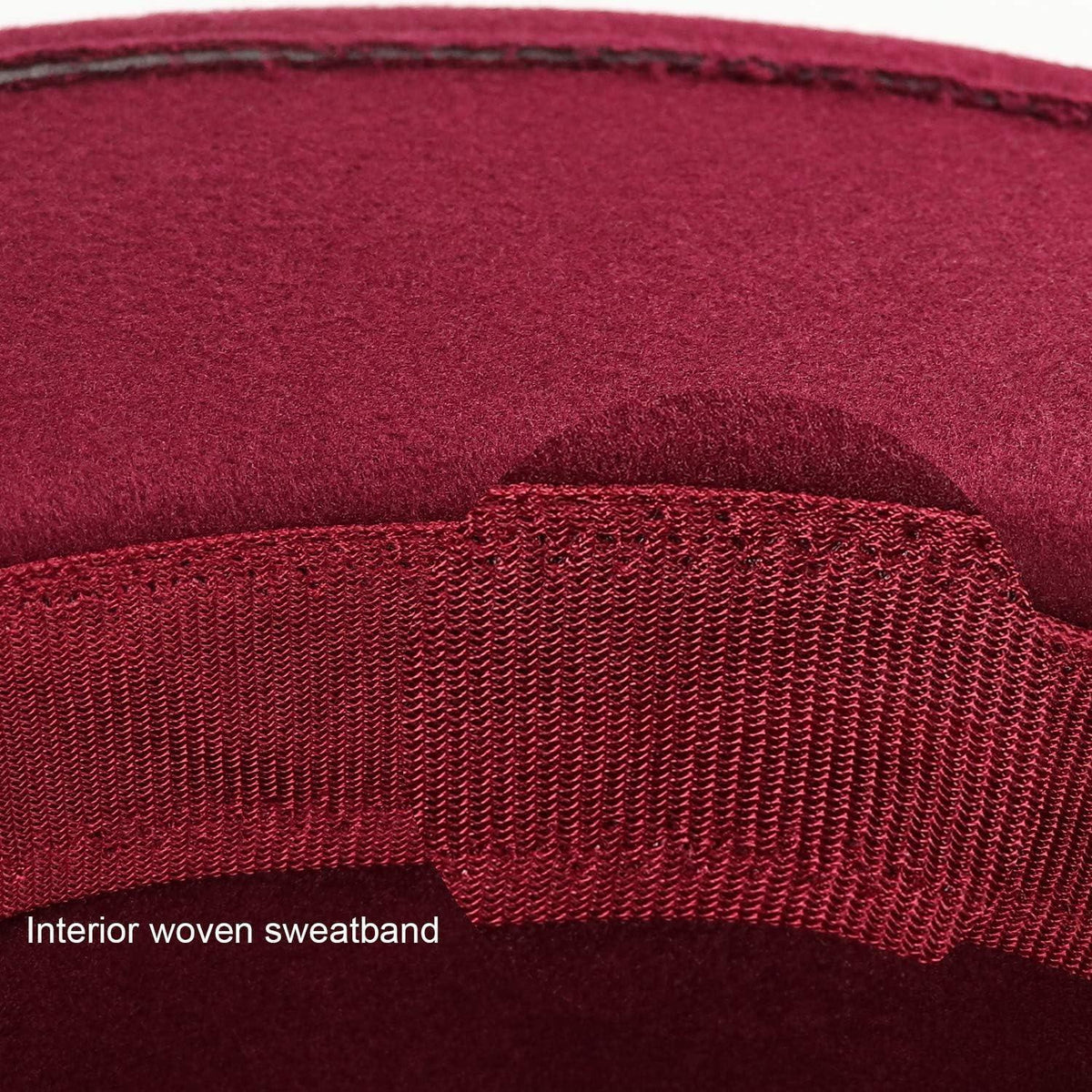 Damen Fedora Hut mit breiter Krempe Burgundy M