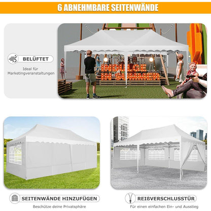 Faltpavillon 3x6m mit Seitenwänden – Wasserdicht & Stabil