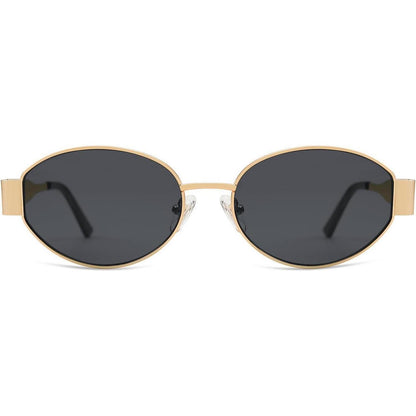 Retro Sonnenbrille Damen Herren Oval UV400 Schutz Grau