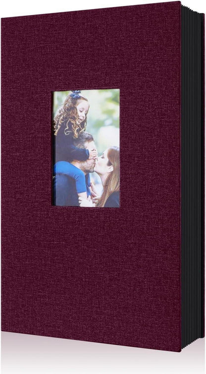 Fotoalbum 10x15 Einsteckalbum 300 Taschen Violett Leinen elegant