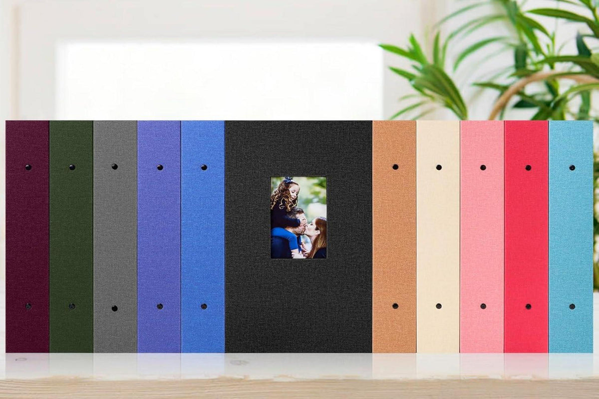 Fotoalbum 10x15 Leinen Einstecken 300 Taschen Querformat Violett