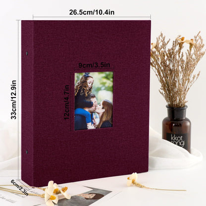 Fotoalbum 10x15 Hochformat 400 Taschen Leinen Violett