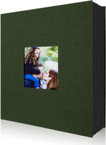 Fotoalbum 10x15 Einsteckalbum Leinen Hochformat 400 Taschen Grün