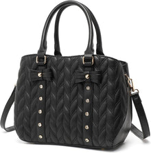 Designer Damen Handtasche Gesteppt mit Schleife PU-Leder