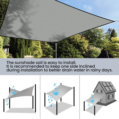 Sonnensegel Rechteckig 2x3m Sonnenschutz Terrasse Wasserdich