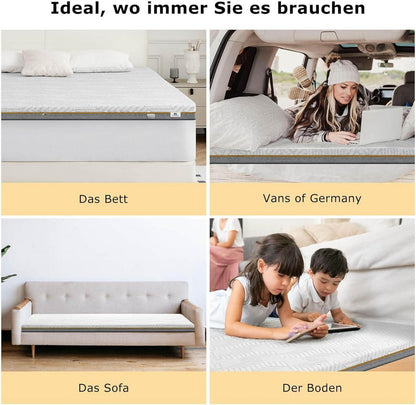 Slybear Topper 140x200cm Gelschaum H3 H4 atmungsaktiv waschbar 7,5cm