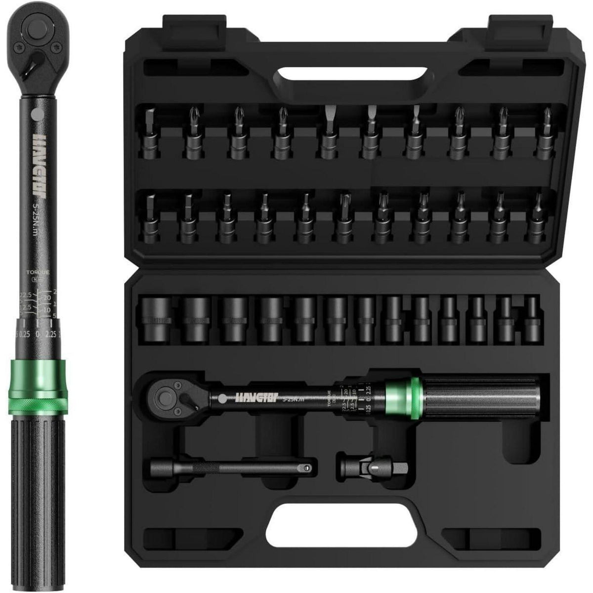 Drehmomentschlüssel Fahrrad 1/4 Zoll 5-25 Nm 37-teiliges Set