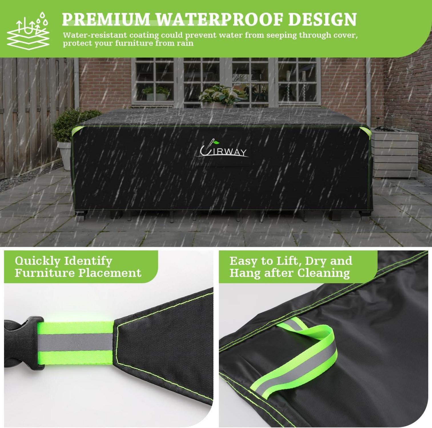 Abdeckung für Gartenmöbel 250x250x90cm wasserdicht mit Belüftung