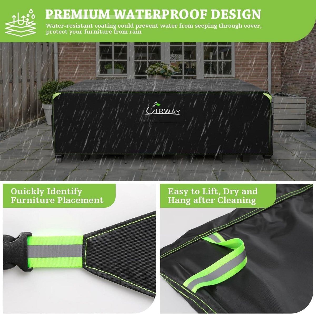 Abdeckhaube für Gartenmöbel 150x90x74cm wasserdicht Oxford Gewebe