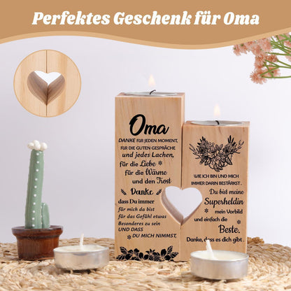 Herz Kerzenhalter Set Holz Mama Geburtstag Muttertag