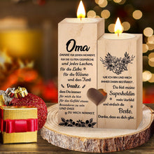 Herz Kerzenständer Set Holz für Oma