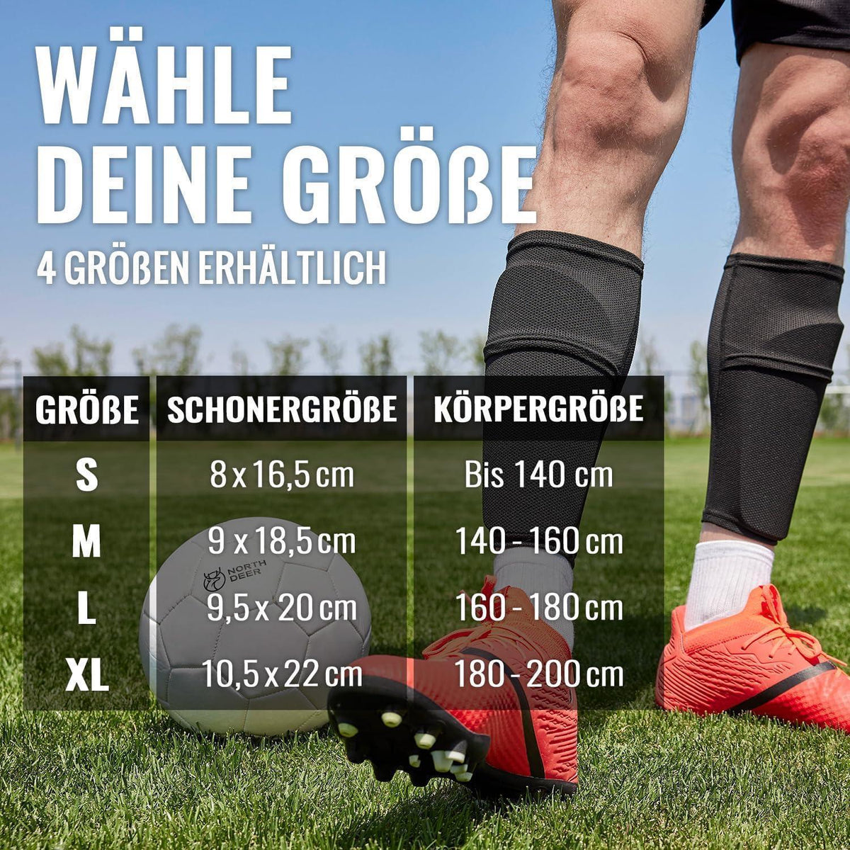 Schienbeinschoner Fußball mit Stutzen Blau S