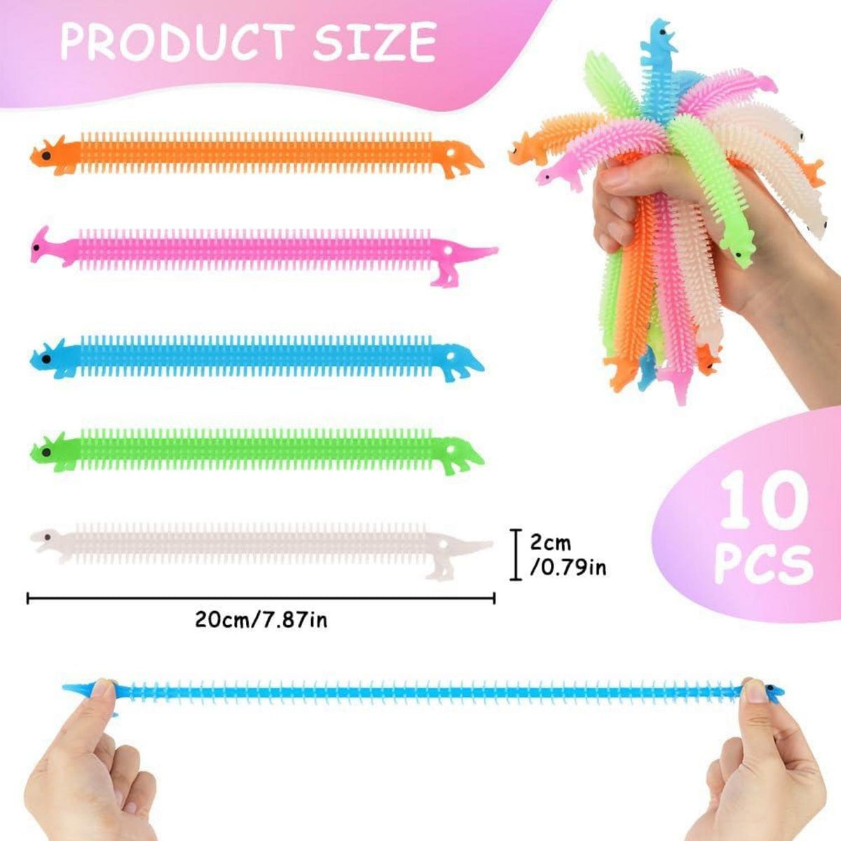 Dinosaurier Stretchy String Spielzeug 10er Pack Stressabbau