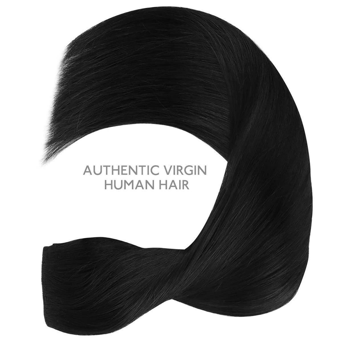 Flip-in Haarverlängerung Echthaar 50cm Tief Schwarz