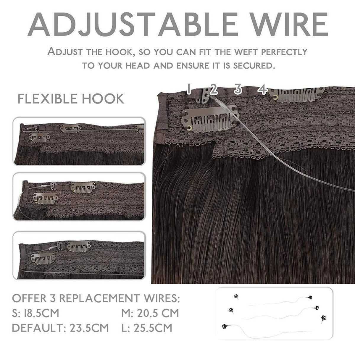 Echthaar Flip-in Extension 50cm – Natürliches Schwarz