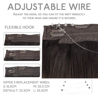 Echthaar Flip-in Extension 50cm – Natürliches Schwarz