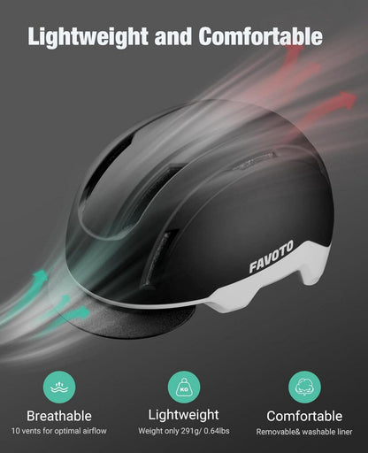 Favoto Fahrradhelm Urban mit Schirm Leicht Double Inmould